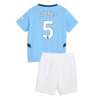 Camiseta Manchester City John Stones #5 Primera Equipación Replica 2024-25 para niños mangas cortas (+ Pantalones cortos)